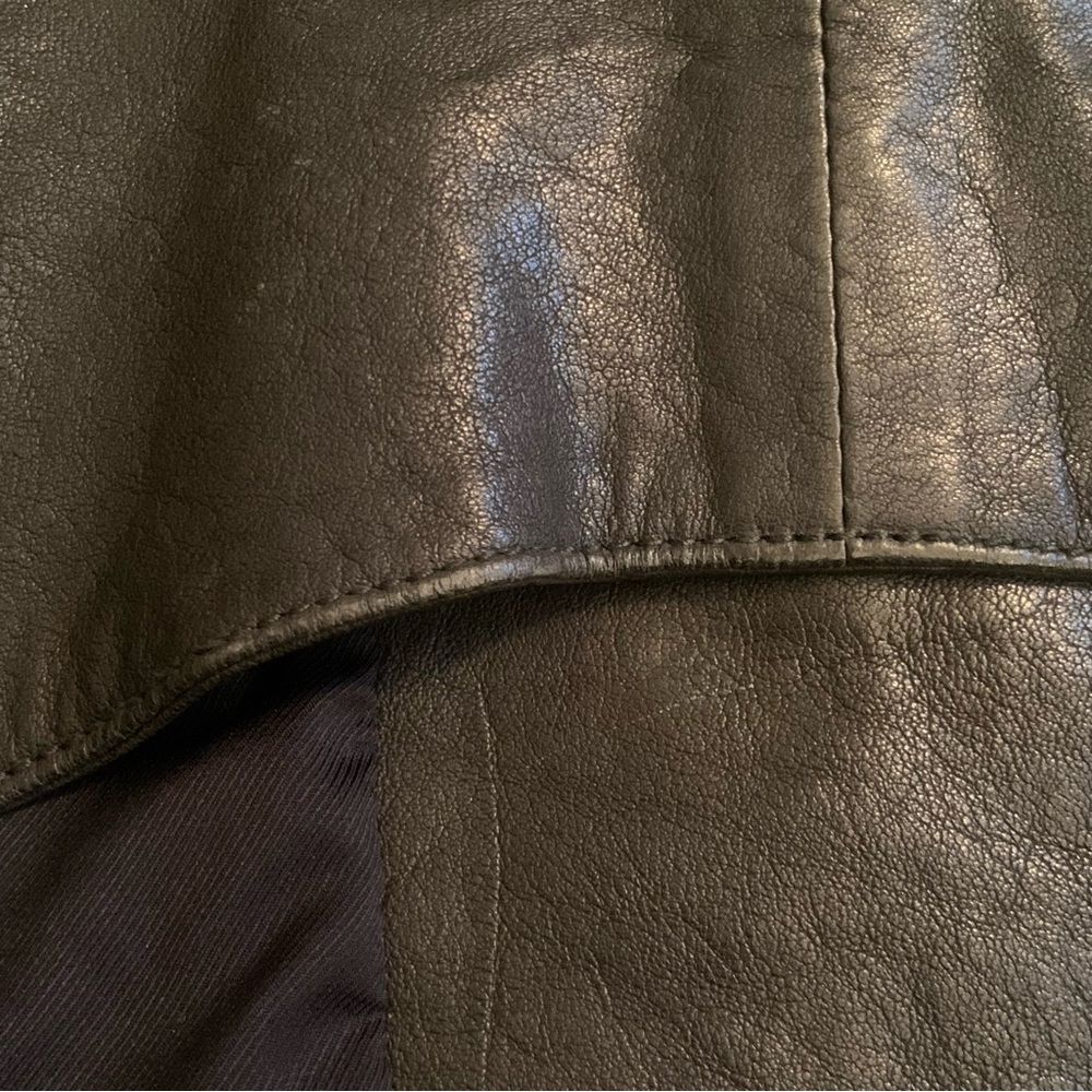 Club Monaco Dark Green Lamb Leather Moto Biker Jacket Size Small - Picture 14 of 16